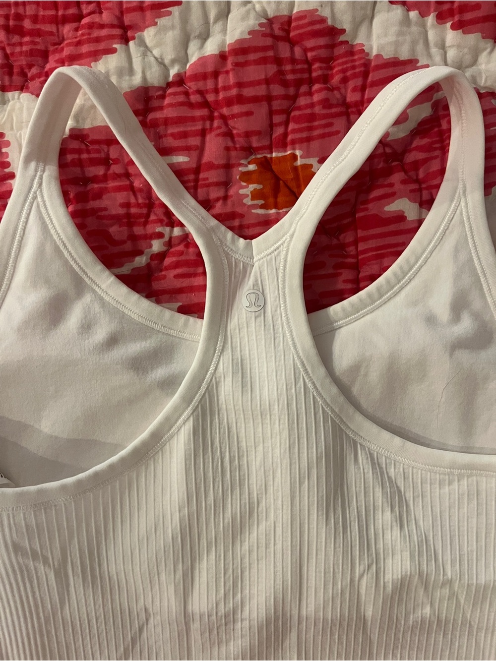 Lululemon White Ribbed Racerback Tank Top - Picture 3 of 4